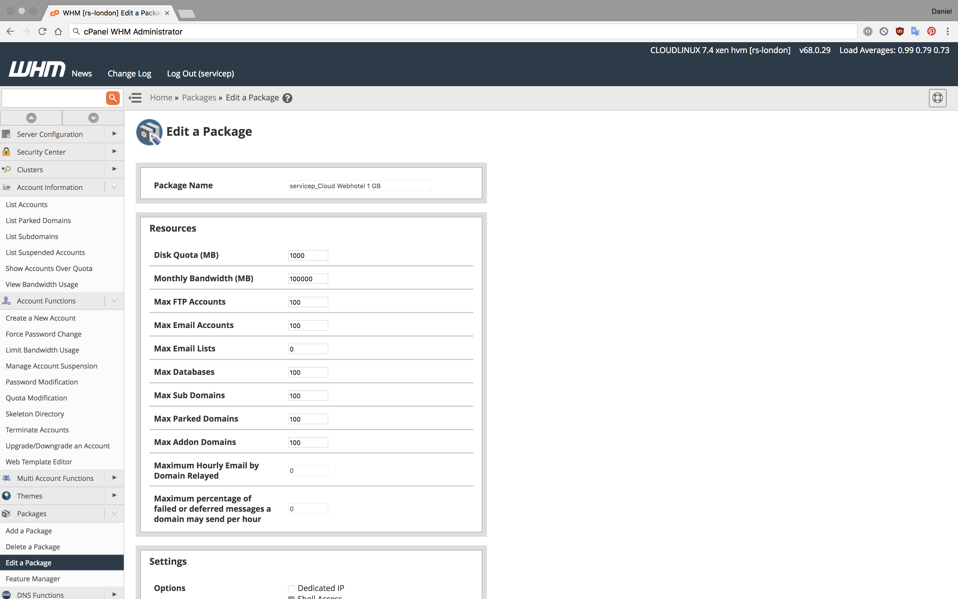 Cloud Webhotel med cPanel på dansk